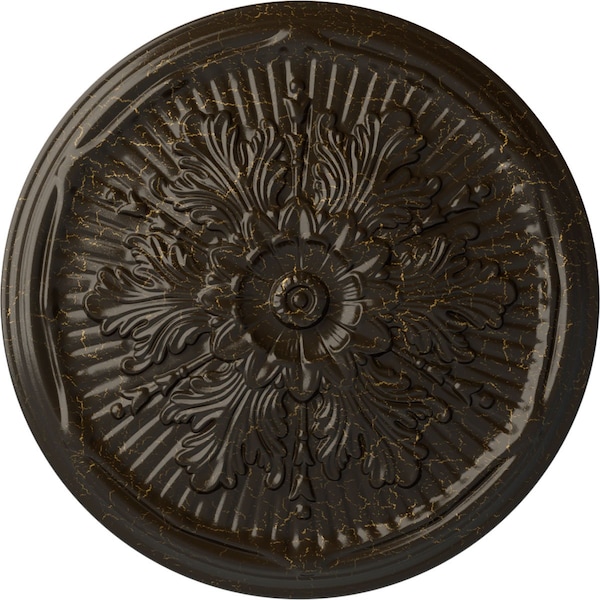 Ekena Millwork Luton Ceiling Medallion (Fits Canopies up to 3 1/2"), Hand-Painted Stone Hearth Crackle, 21"OD x 2"P CM21LUSHC - main